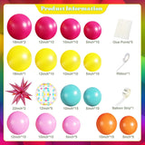 Rainbow Balloon Arch Kit, Tropical Summer Party Decorations, Confetti Stars