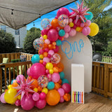Rainbow Balloon Arch Kit, Tropical Summer Party Decorations, Confetti Stars