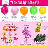 Tropical Balloon Arch Kit | Hot Pink Yellow Orange Luau Garland, Flamingo Pool Party Decor