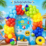 Pool Party Balloon Arch Kit | Tropical Hawaiian Garland, Beach Ball Accents (160pcs)