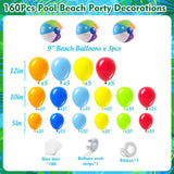 Pool Party Balloon Arch Kit | Tropical Hawaiian Garland, Beach Ball Accents (160pcs)