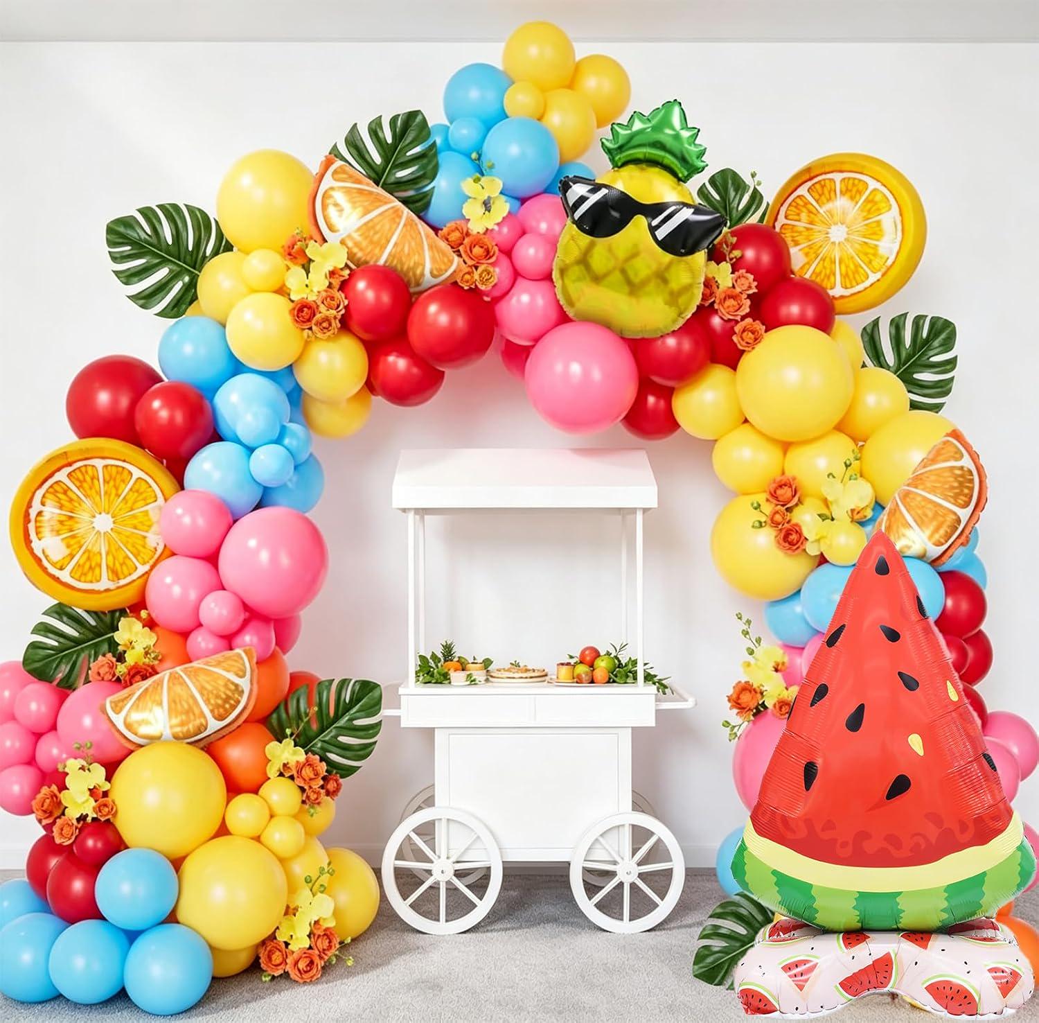 Fruit Balloon Garland Arch Kit | Tropical Summer Party Decor, Watermelon Pineapple Oranges