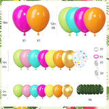 Hawaiian Tropical Balloon Arch Kit | Neon Flamingo Luau Pool Party Garland
