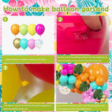 Hawaiian Tropical Balloon Arch Kit | Neon Flamingo Luau Pool Party Garland