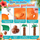 Hawaiian Tropical Balloon Arch Kit, Beach Party Backdrop, Summer Luau Decor