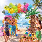 Hawaiian Tropical Balloon Arch Kit, Beach Party Backdrop, Summer Luau Decor