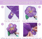 Tropical Balloon Arch | Hot Pink Purple Orange Yellow Green Hibiscus Foil Luau Party Decor