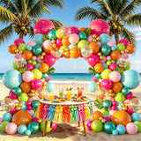 Tropical Balloon Arch Garland Kit | Olive, Pink, Orange, Rose Gold Confetti Luau Decor