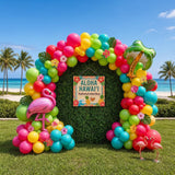 Hawaiian Luau Balloon Arch Kit | Flamingo, Palm Leaves, Hibiscus Party Decor