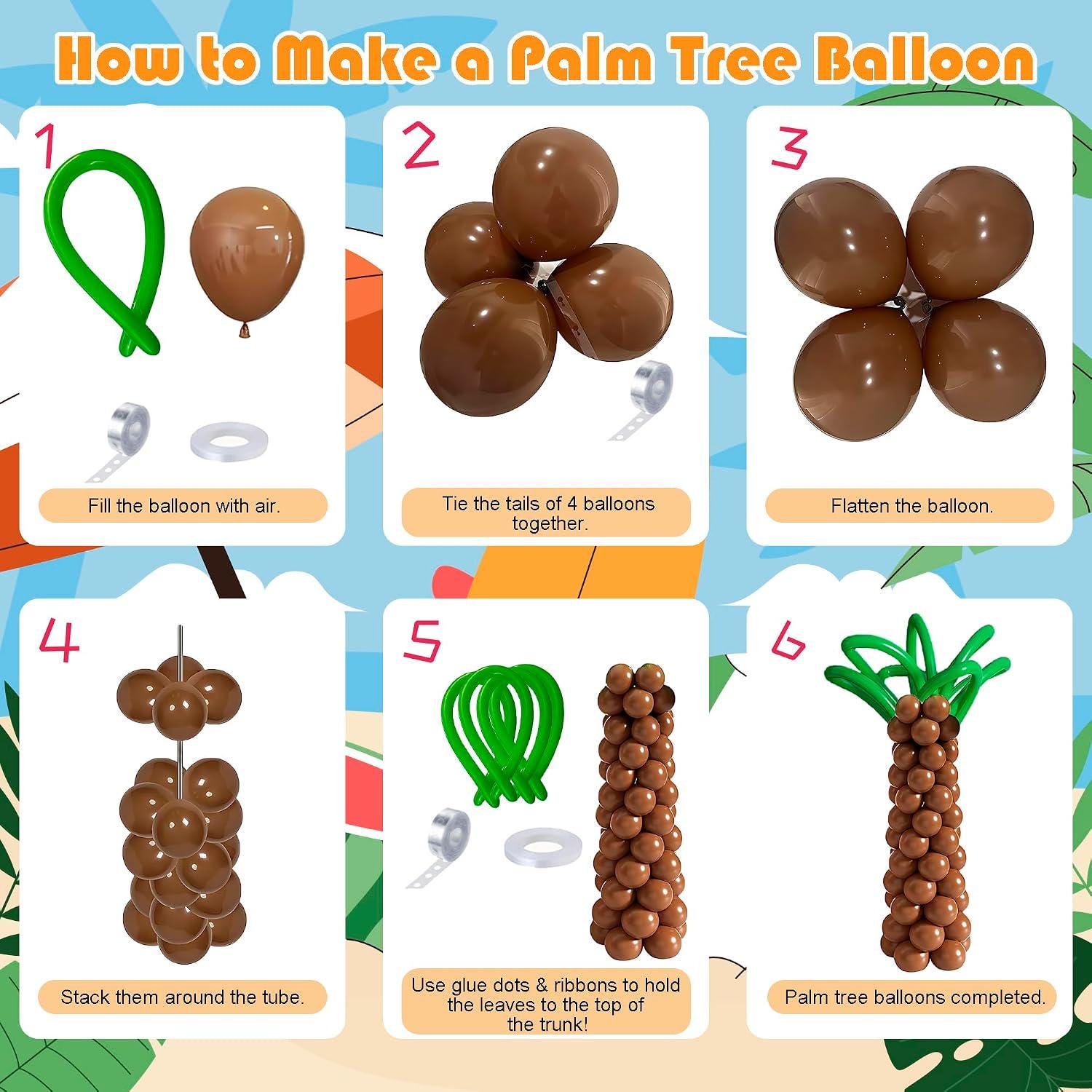Tropical Balloon Arch Kit | Green, Hot Pink, Orange Luau Party Decor