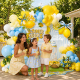 Lemon Balloon Arch Kit | Blue Yellow Summer Birthday Garland