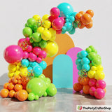 Tropical Hawaiian Balloon Arch Kit | Hot Pink, Green, Orange, Yellow, Teal Summer Garland