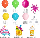 Hawaiian Balloon Arch Kit | Flamingo, Pineapple, Mango Foil Balloons, Luau Party Decor