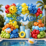 Summer Pool Balloon Arch Kit | Sun, Watermelon Foil Balloons, Hawaiian Birthday Decor