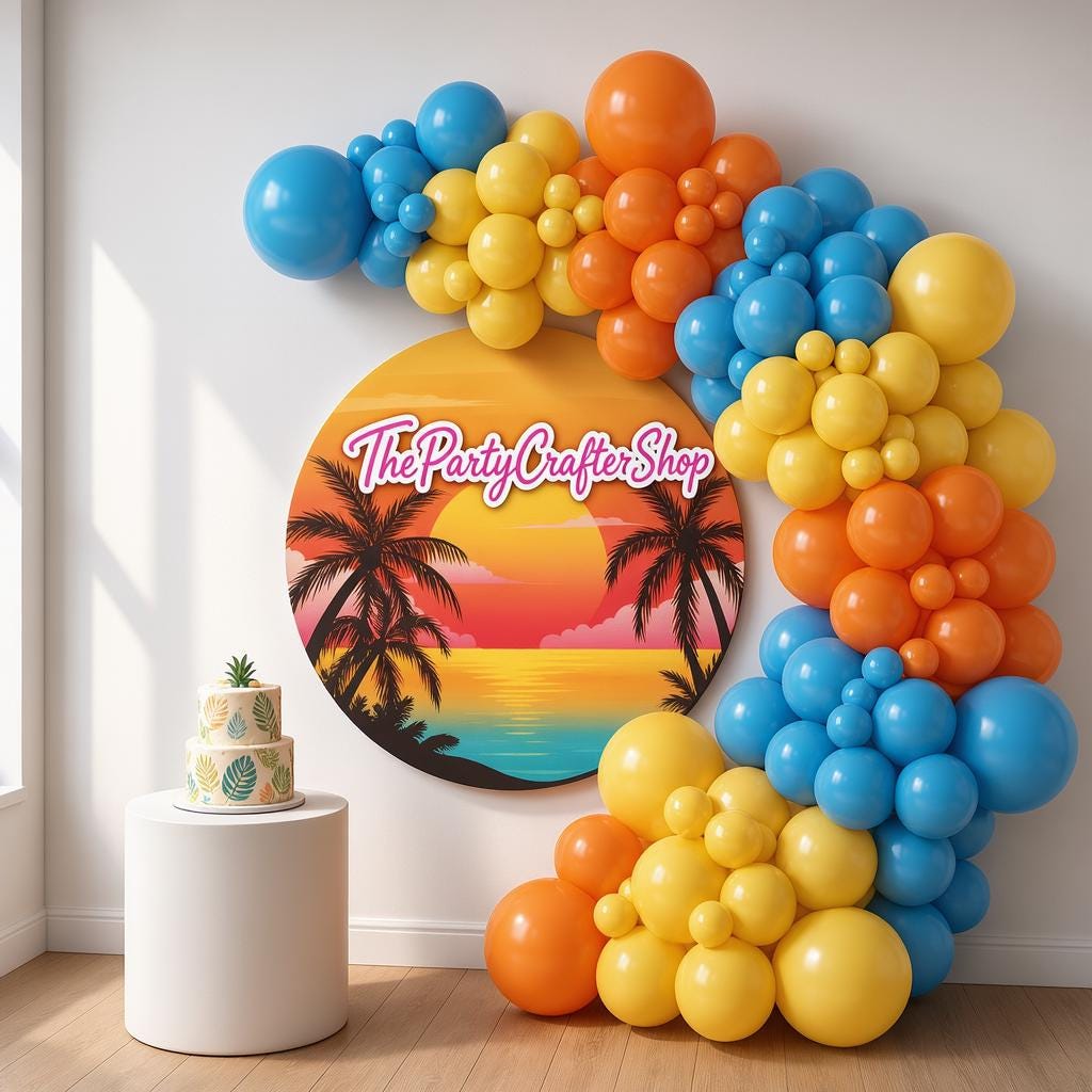 Tropical Balloon Arch Kit | Hawaiian Garland, Summer Party Decor