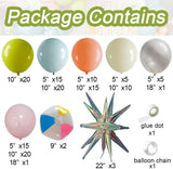 Summer Beach Balloon Arch Kit | Green, Pink, Blue Peach Garland Beach Balls, Iridescent Star