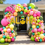 Hawaiian Luau Balloon Arch Kit | Tropical Flamingo Birthday Party Decor
