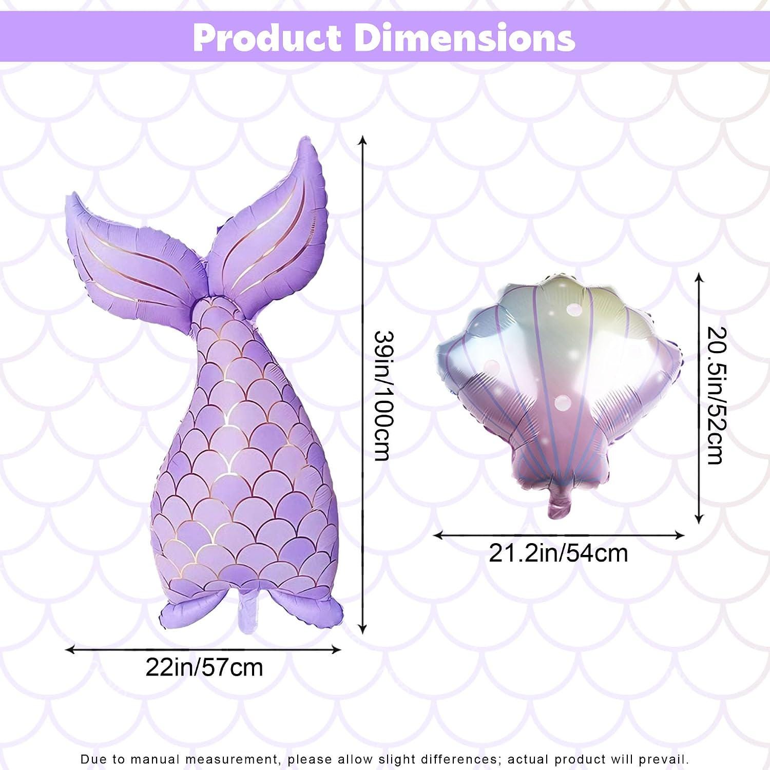 Mermaid Tail Seashell Balloons | Under the Sea Birthday Party Decor