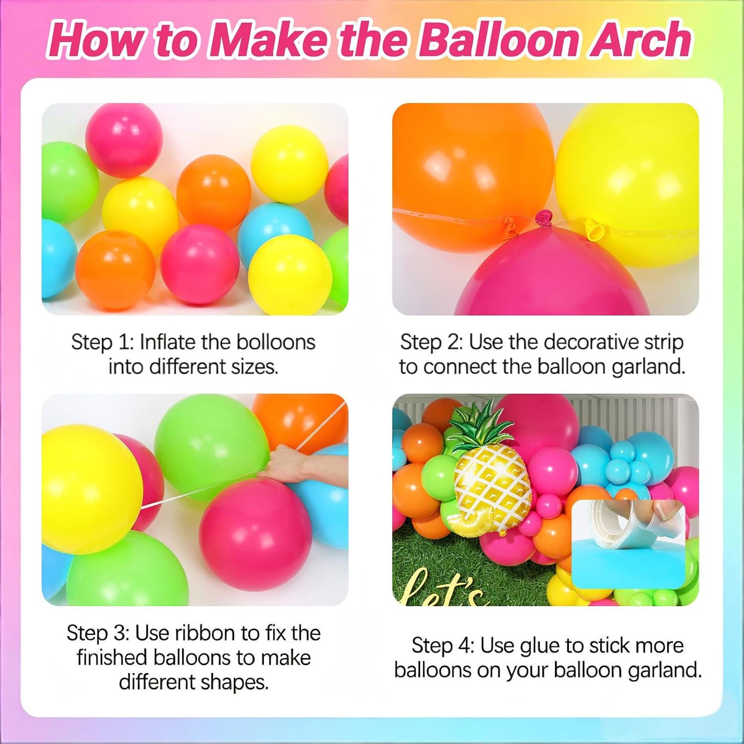 Tropical Balloon Arch Kit | Hawaiian Luau, Birthday Party Decorations