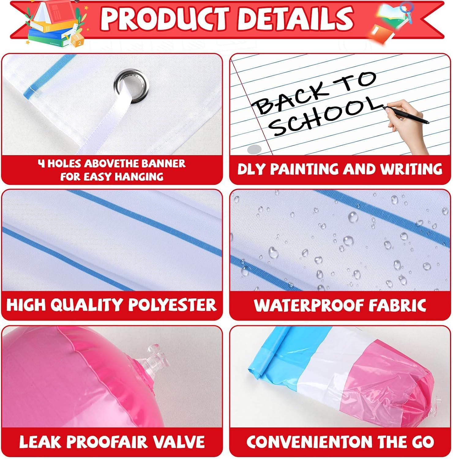 Back to School Balloon Arch Kit | Rainbow Pencil, Notebook Props, Classroom Decor