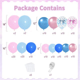 Gender Reveal Balloon Arch Kit | Pink Blue Metallic Garland for Baby Shower Party Decor
