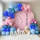 Gender Reveal Balloon Arch Kit | Pink Blue Metallic Garland for Baby Shower Party Decor