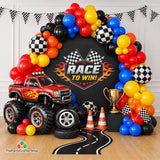 Monster Truck Balloon Arch Garland Kit | Red Blue Yellow Racing Party Decorations