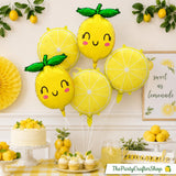 Smiling Lemon Foil Balloons | Citrus Bridal Shower, Summer Party Decor