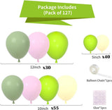 Olive Green Pink Yellow Balloon Arch Kit | Summer Beach Birthday Party Decor