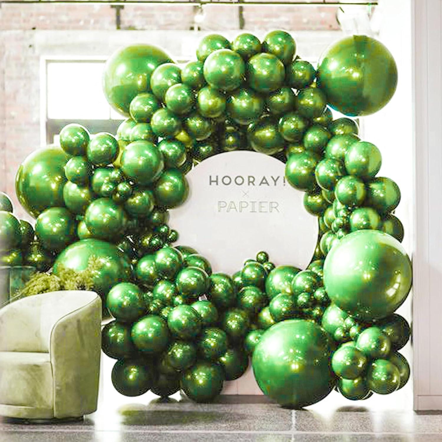 Metallic Green Balloon Arch Kit | 85pc Party Decor Set