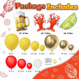 Crawfish Boil Balloon Arch Kit | Red Yellow Gold Seafood Party Decor