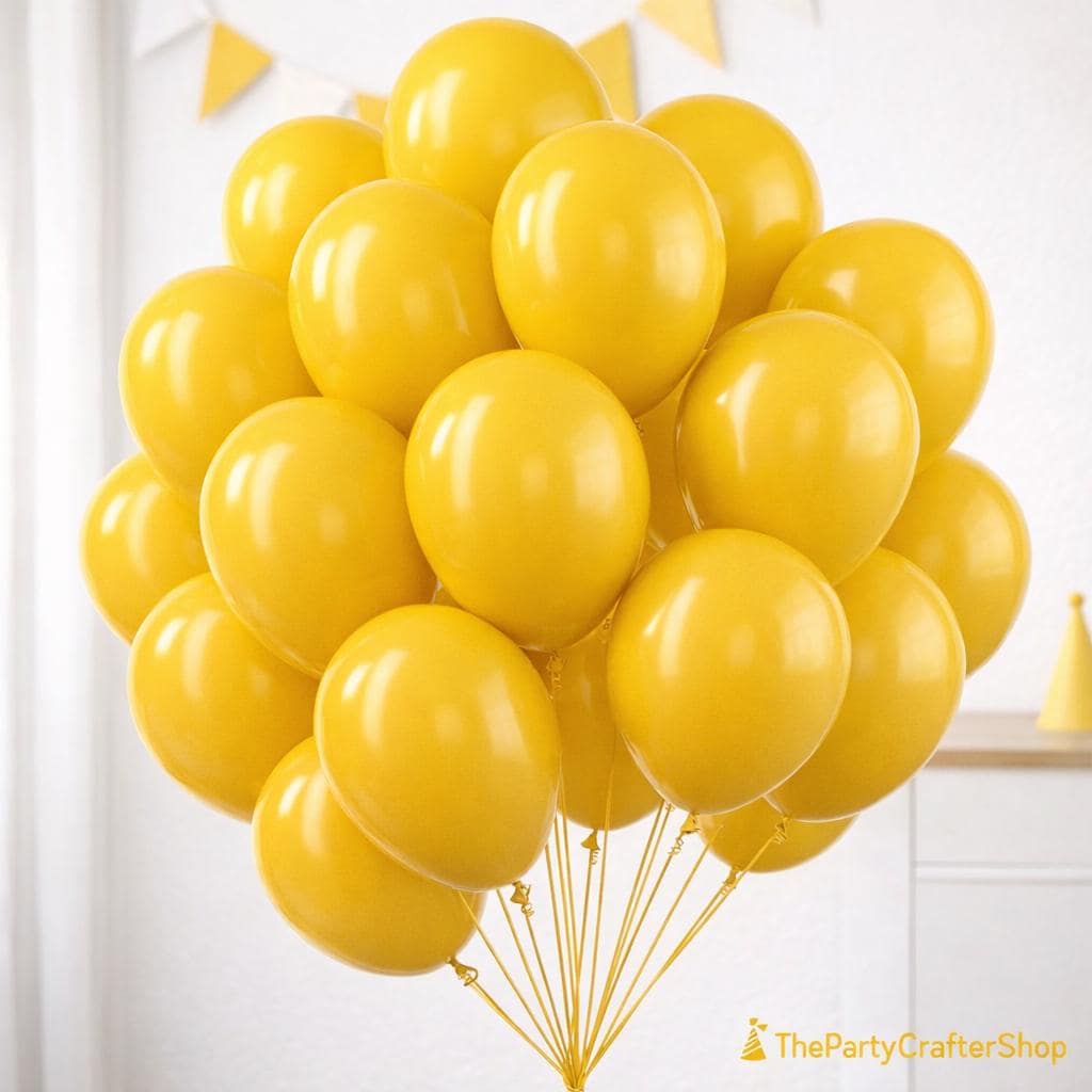 Mustard Yellow Latex Balloons | 12 Inch Party Decor (101pc)