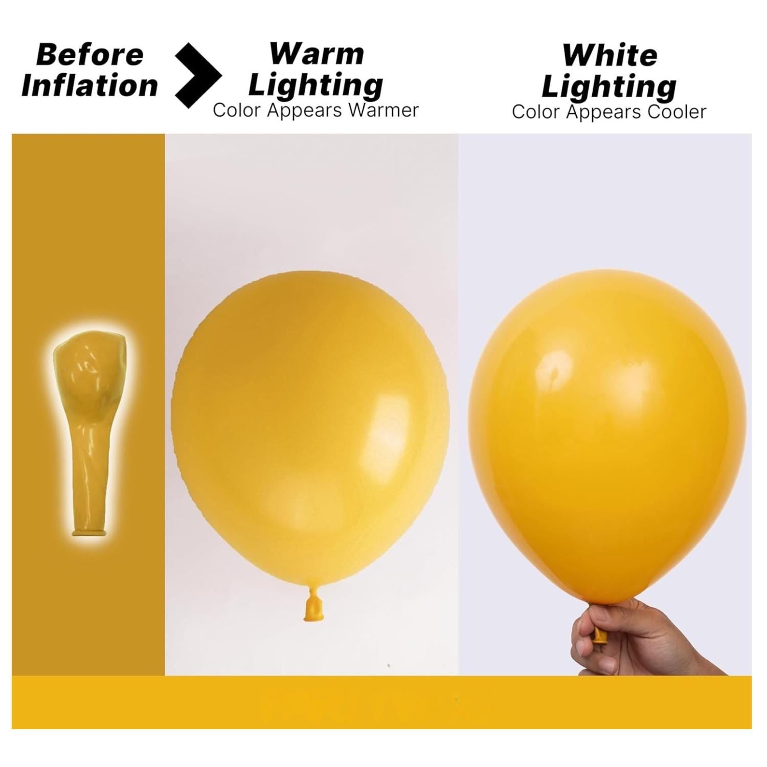 Mustard Yellow Latex Balloons | 12 Inch Party Decor (101pc)