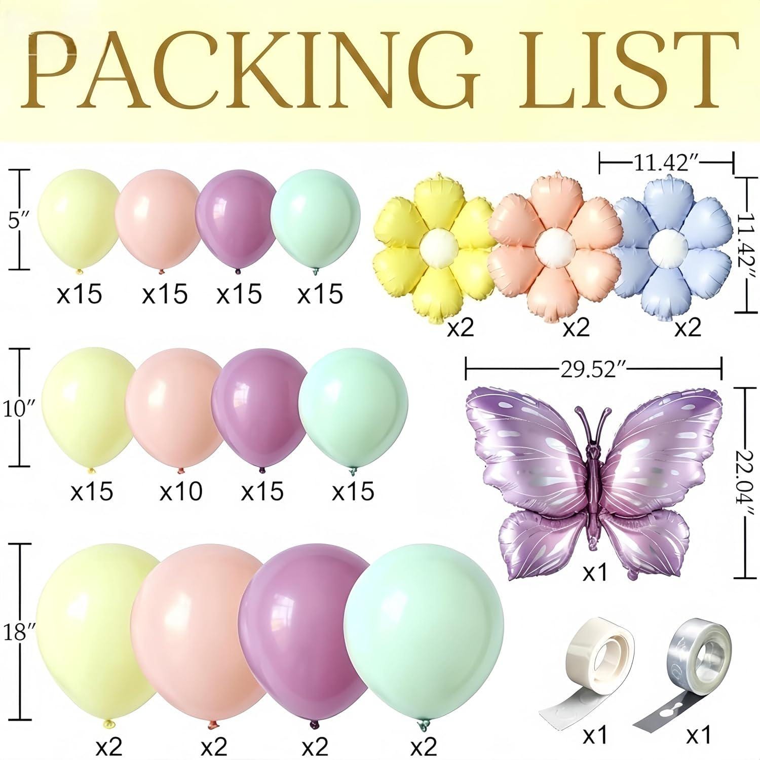 Wildflower Balloon Arch Kit | Pastel Floral Butterfly Garden Party Decor