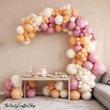 Dusty Pink Balloon Arch Kit | Blush, Pearl White, Ocean Baby Shower Decor