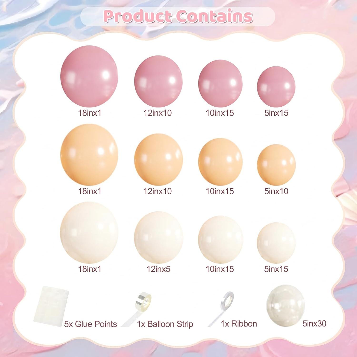 Dusty Pink Balloon Arch Kit | Blush, Pearl White, Ocean Baby Shower Decor