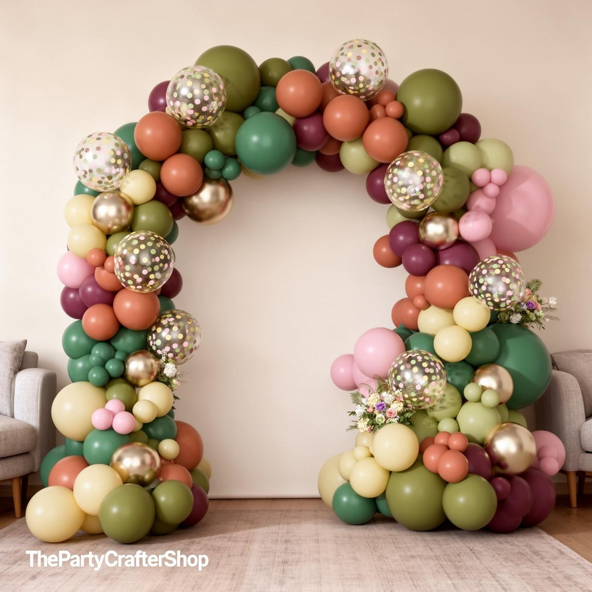Dusty Pink Sage Green Balloon Arch Kit | Boho Baby Shower Birthday Party Decor