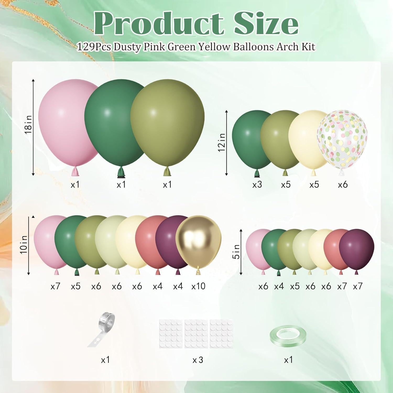 Dusty Pink Sage Green Balloon Arch Kit | Boho Baby Shower Birthday Party Decor