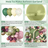Dusty Pink Sage Green Balloon Arch Kit | Boho Baby Shower Birthday Party Decor