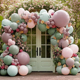 Pink Sage Green Balloon Arch Kit Flowers Eucalyptus Garland Baby Shower Bridal Party Decor