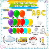 Rainbow Balloon Arch Kit | School Bus, ABC, Pencil Balloons (Back to School Decor)