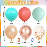 Hawaiian Balloon Set | Tropical Luau Party Decor, Orange, Teal, Rose Gold Confetti Balloons