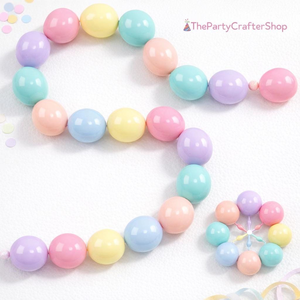 Pastel Rainbow Linking Balloons | 6 Inch Quick Link Party Decor (120pc)