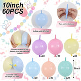 Pastel Rainbow Linking Balloons | 6 Inch Quick Link Party Decor (120pc)