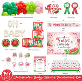 Watermelon Baby Shower Decorations | Balloon Arch, Backdrop, Boxes, Tablecloth