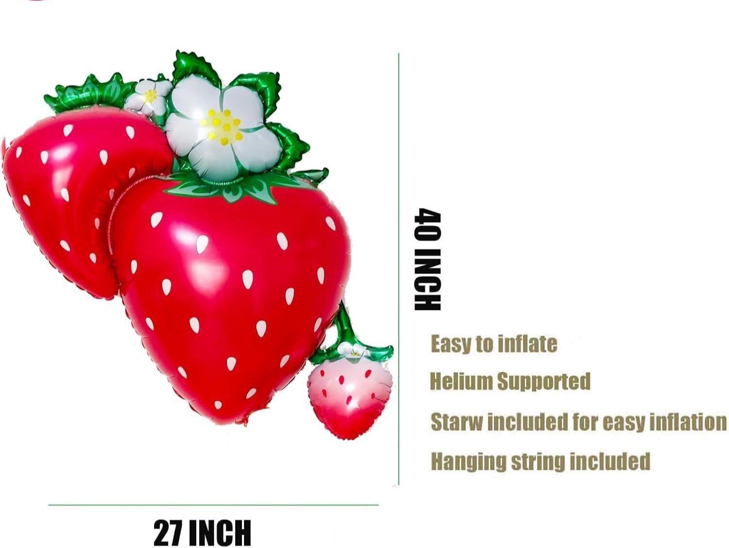 Giant Strawberry Balloons | Berry First Birthday, Baby Shower Party Decor