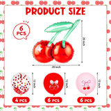 Cherry Balloon Set | Red Fruit Foil Latex Party Decor