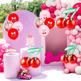 Cherry Balloon Set | Red Fruit Foil Latex Party Decor