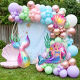 Mermaid Balloon Garland Kit, Pastel Under the Sea Birthday Baby Shower Decor