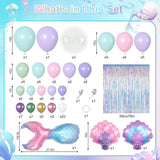 Mermaid Balloon Garland Kit, Pastel Under the Sea Party Decor